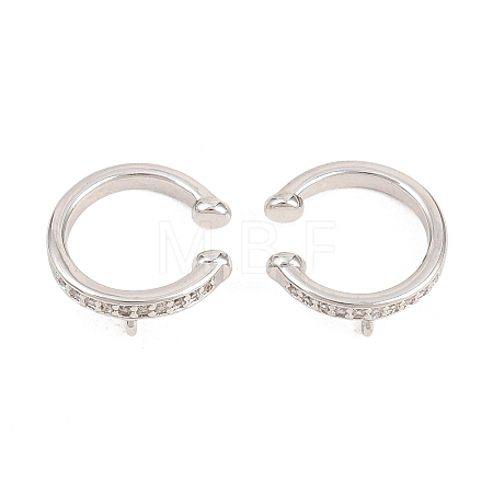 Brass Micro Pave Clear Cubic Zirconia Ear Cuff Findings KK-Z158-06P-1