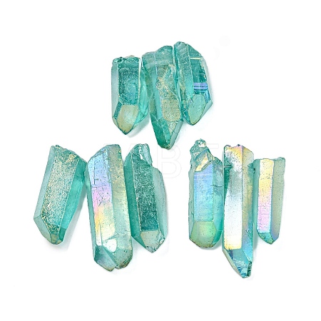 Electroplated Natural Quartz Crystal Graduated Beads Strands G-P315-A14-1