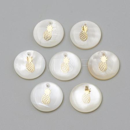 Freshwater Shell Pendants SHEL-Q010-009G-1