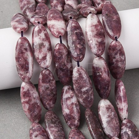 Natural Lepidolite/Purple Mica Stone Beads Strands G-F808-A01-01A-1