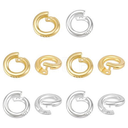 10Pcs 2 Colors 925 Sterling Silver Open Jump Rings STER-ME0001-57-1