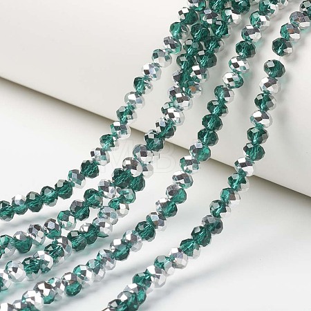 Electroplate Transparent Glass Beads Strands EGLA-A034-T3mm-M15-1