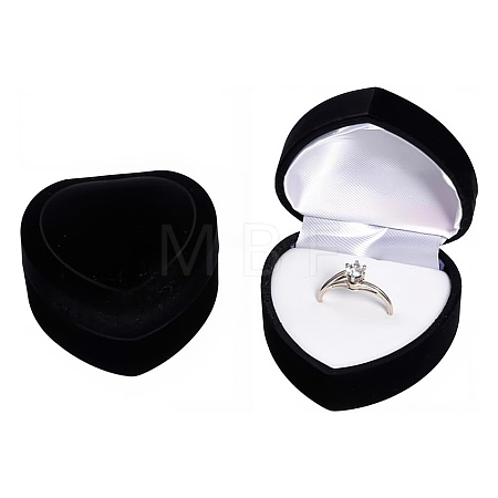 Valentine's Day Velvet Ring Storage Boxes AJEW-CL0004-89A-1