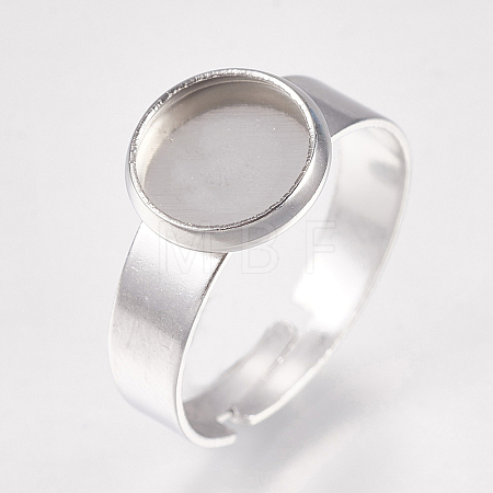 Non-Tarnish 304 Stainless Steel Pad Ring Settings X-STAS-G173-19P-8mm-1