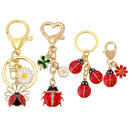 4Pcs Alloy Enamel Keychains KEYC-PH01632-1