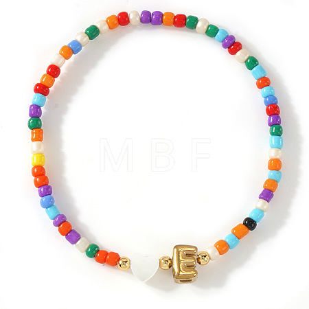 Colorful Round Glass Seed Bead Stretch Bracelets AO5283-5-1