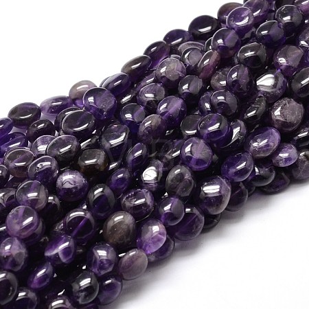 Nuggets Natural Amethyst Beads Strands X-G-J336-12-1