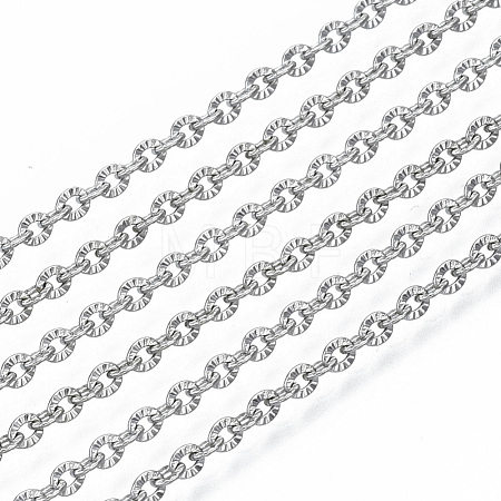 Non-Tarnish 3.28 Feet 304 Stainless Steel Chains X-CHS-S001-12A-P-1