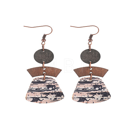 Alloy with Imitation Leather Dangle Earrings FS-WG30D02-04-1
