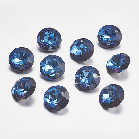 Faceted Glass Rhinestone Charms RGLA-F051-10mm-001BB-1