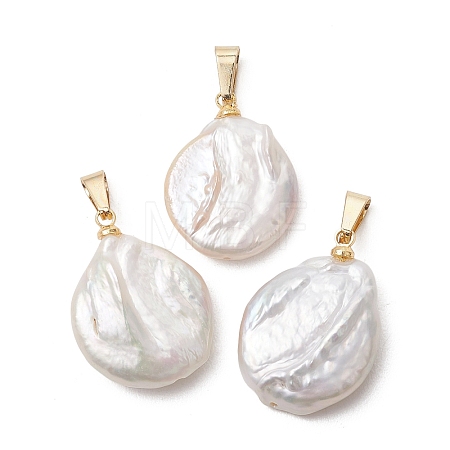 Natural Baroque Keshi Pearl Pendants PALLOY-JF05469-1