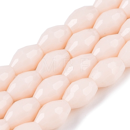 Opaque Solid Color Imitation Jade Glass Beads Strands EGLA-A037-P6x8mm-D02-1