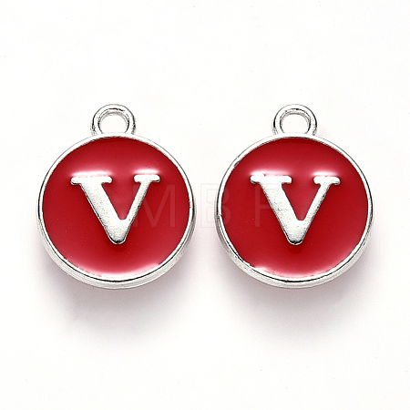 Platinum Plated Alloy Enamel Charms LS-X-ENAM-S118-03V-P-1