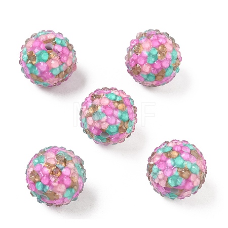 Round Resin Rhinestone Beads OACR-Z035-02A-1