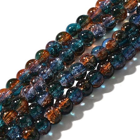 Crackle Glass Beads Strands X-CCG-C002-8mm-08-1