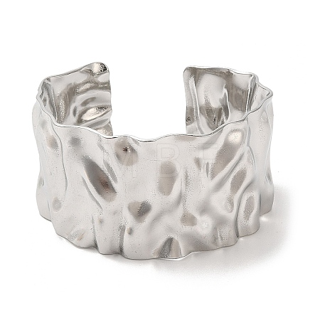 Non-Tarnish 304 Stainless Steel Wide Open Cuff Bangles BJEW-L682-021P-1