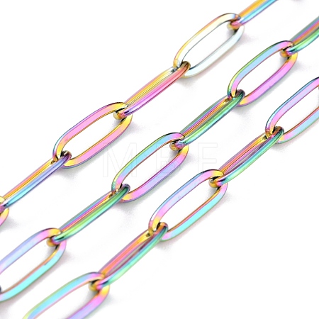 Ion Plating(IP) 304 Stainless Steel Paperclip Chains CHS-O010-03MC-1