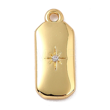 Brass Micro Pave Cubic Zirconia Charms ZIRC-I054-12G-03-1