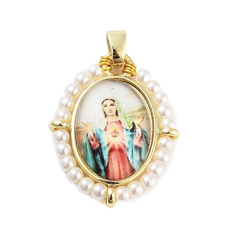 Rack Plating Brass Enamel Pendants KK-C056-07G-04-1