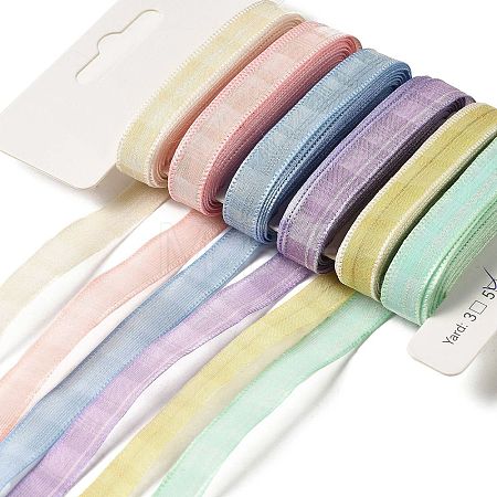 Polyester and Nylon Striped Ribbon Sets DIY-Z029-01S-1