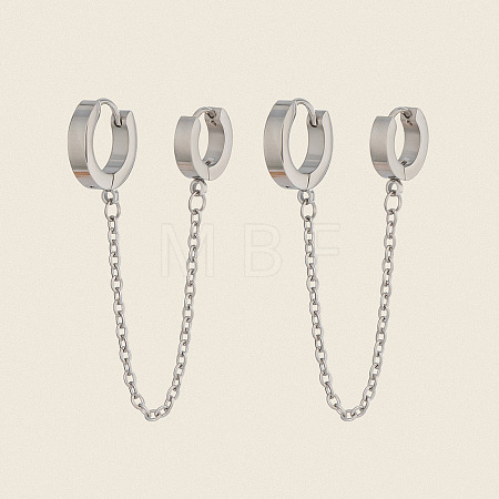 304 Stainless Steel Double Hoop Earrings MR5032-1