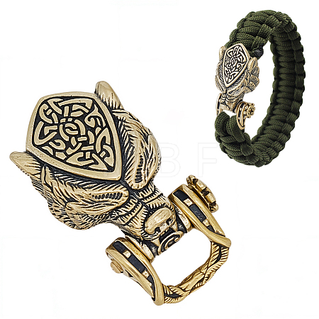 1Pc Tibetan Style Wolf Shaped Brass Shackle Clasps FIND-CY0002-14A-1