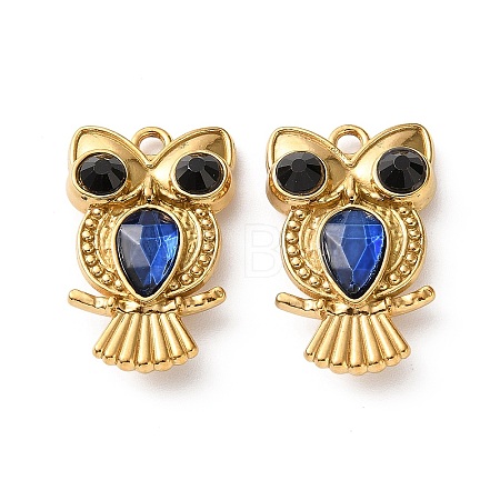 304 Stainless Steel Rhinestone Pendants RB-L002-07G-01-1