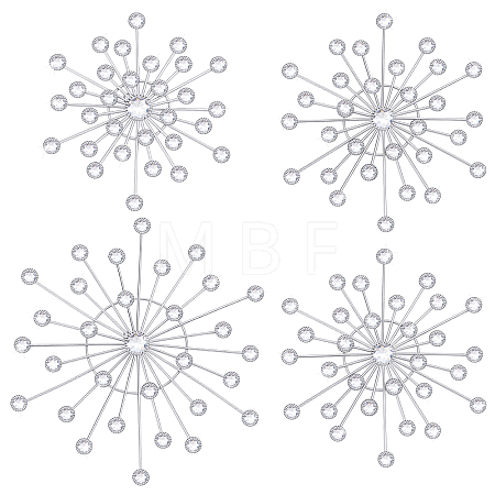 4Pcs Iron & Acrylic Wall Decorations AJEW-WH0871-55P-1