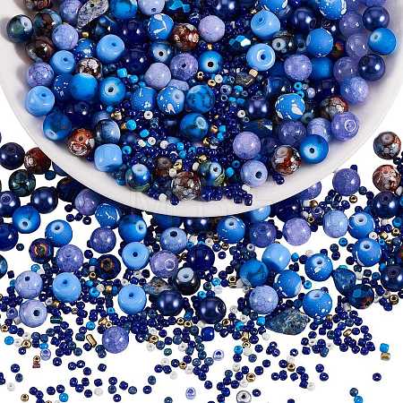 2 Bag Glass Round Beads Set JX547M-1