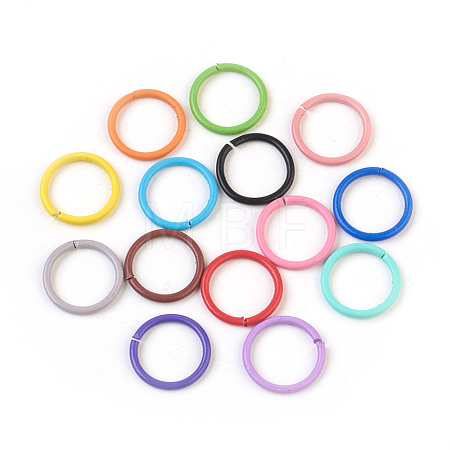 Spray Painted Iron Open Jump Rings X-IFIN-F149-B-1