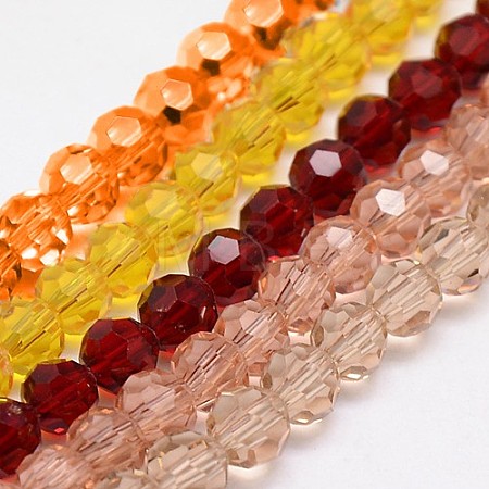 Eco-Friendly Glass Round Bead Strands EGLA-J042-6mm-M03-1
