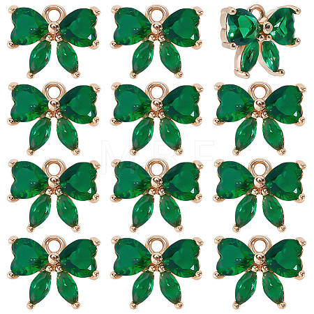12Pcs Brass Glass Charms KK-PH0013-43B-1