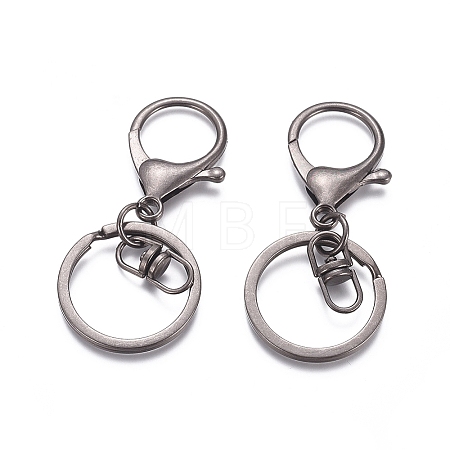 Iron Alloy Lobster Claw Clasp Keychain X-KEYC-D016-B-1