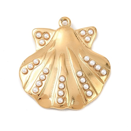 304 Stainless Steel & ABS Plastic Imitation Pearl Pendants STAS-Z185-05G-02-1