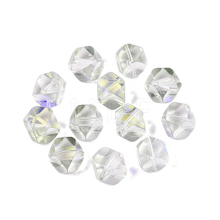 Electroplate Transparent Glass Beads EGLA-Q140-01-A06-1
