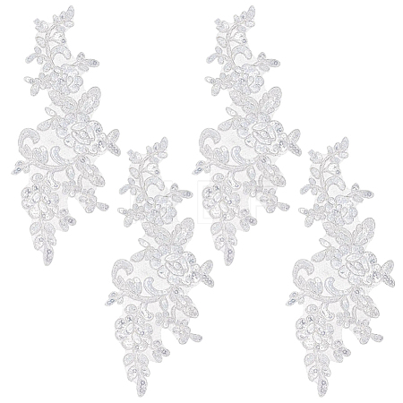 2Pairs Leaves Polyester Embroidery Ornaments Accessories DIY-GF0014-46A-1