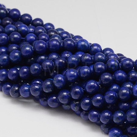 Dyed Round Natural Lapis Lazuli Beads Strands X-G-K081-8mm-1