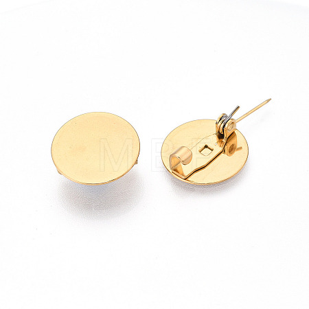 PVD Vacuum Plating 304 Stainless Steel Brooch Cabochon Settings STAS-E547-08J-G-1