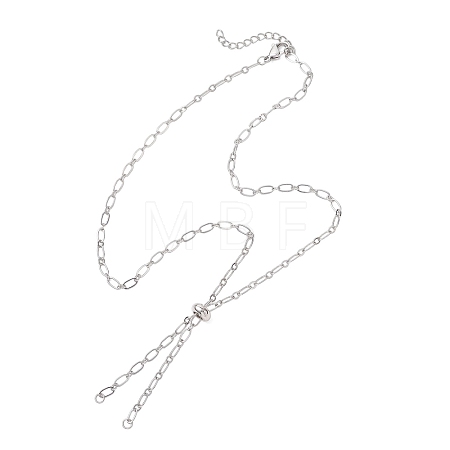 Brass Figaro Chain Slider Necklaces Making AJEW-JB01491-02-1