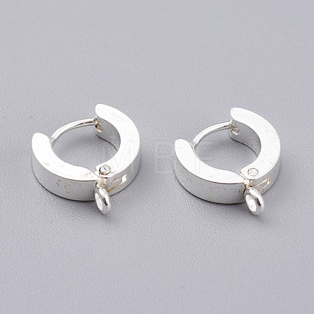 201 Stainless Steel Huggie Hoop Earrings Findings STAS-A167-01C-S-1