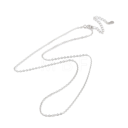 Anti-Tarnish Platinum Rhodium Plated 925 Sterling Silver Chain Necklace NJEW-A011-02P-1