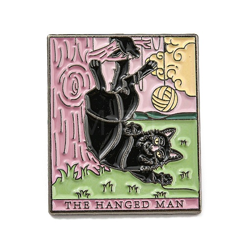 Cat Theme Tarot Card Enamel Pins JEWB-Z009-07C-1