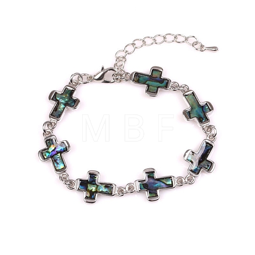 Natural Shell Link Chain Bracelet for Women PW-WG31200-20-1