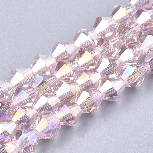 Electroplate Glass Beads Strands EGLA-Q118-8mm-B12-1