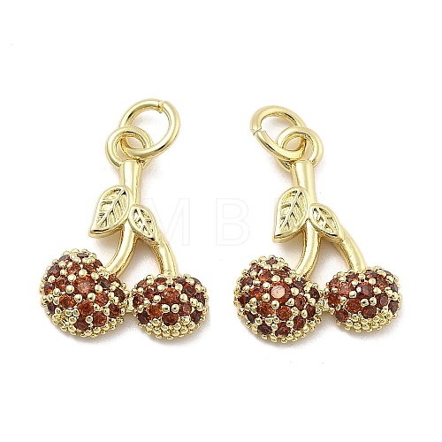 Brass Micro Pave Cubic Zirconia Pendants KK-U060-25G-1