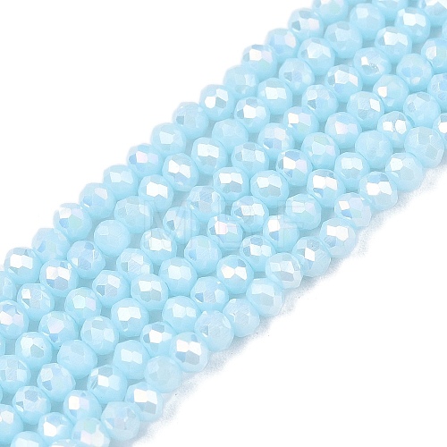 Electroplate Glass Beads Strands EGLA-A044-P1mm-B06-1