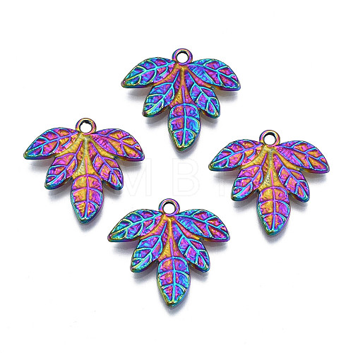 Rack Plating Rainbow Color Alloy Pendants PALLOY-S180-314-1