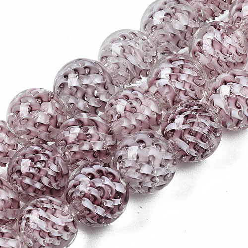 Transparent Handmade Lampwork Beads Strands LAMP-T007-21E-1