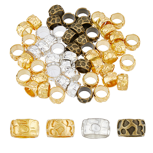 80Pcs 4 Colors Rondelle Tibetan Style Alloy Beads FIND-DC0002-61-1