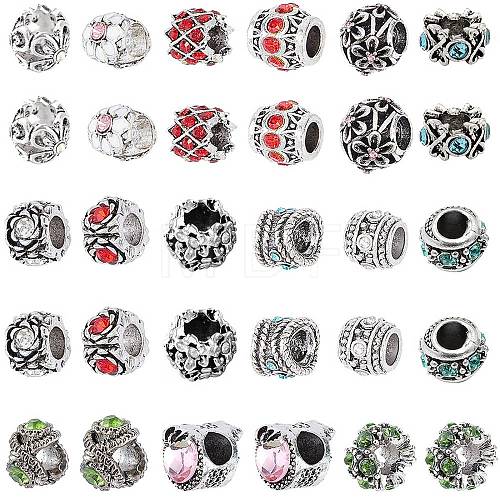 Antique Silver Plated Alloy European Beads MPDL-SC0001-01-1